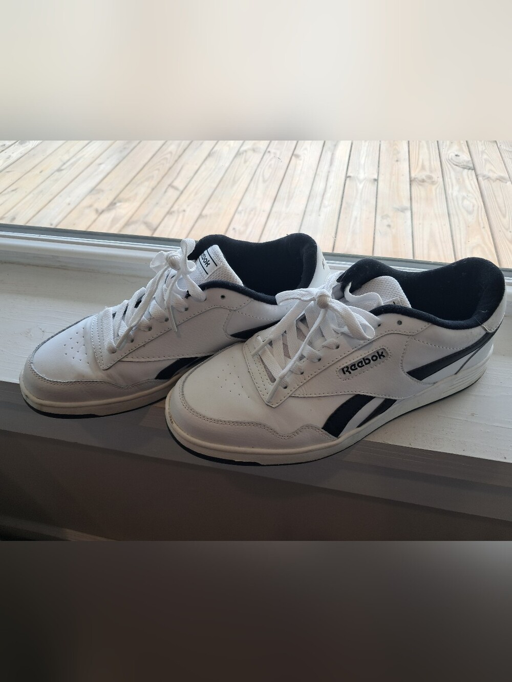 Reebok White and Black Low-Top Sneakers